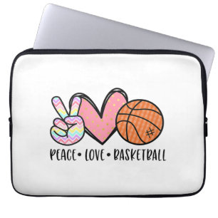 Peace Love Basketball Heart for Women Teens Tween  Laptop Sleeve