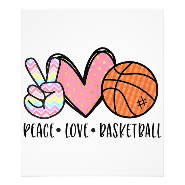 Peace Love Basketball Heart for Women Teens Tween  Photo Print (Front)