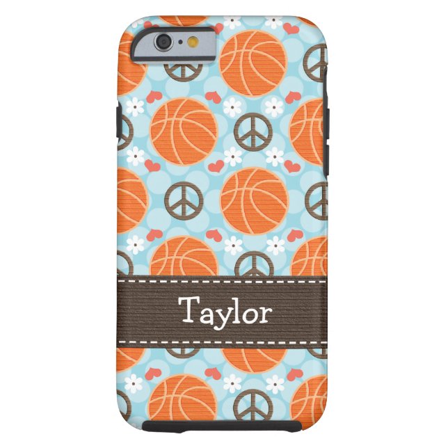 Peace Love Basketball iPhone 6 Tough Cov Case-Mate iPhone Case (Back)