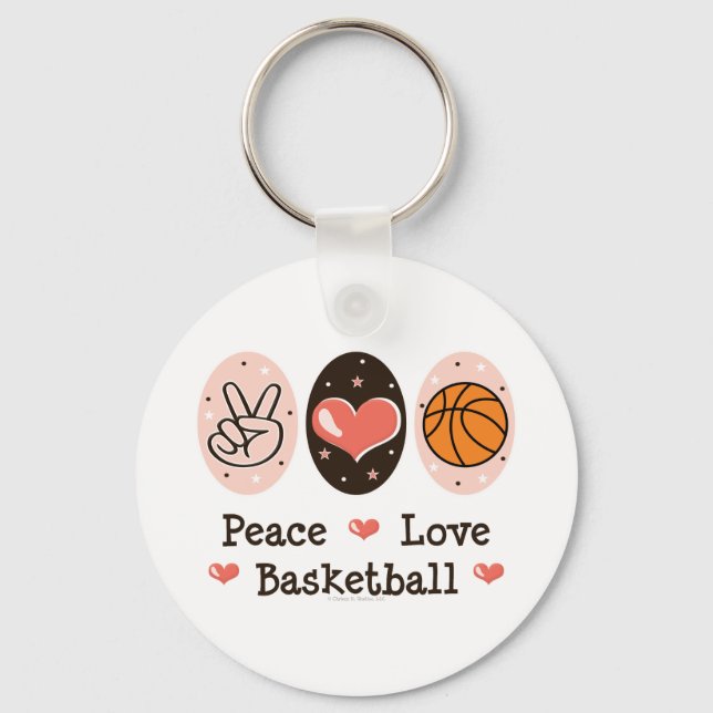 Peace Love Basketball Key Chain (Front)