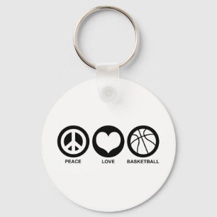 Peace Love Basketball Key Ring