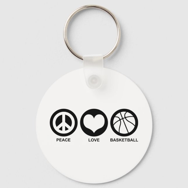 Peace Love Basketball Key Ring (Front)