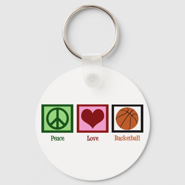 Peace Love Basketball Key Ring (Front)