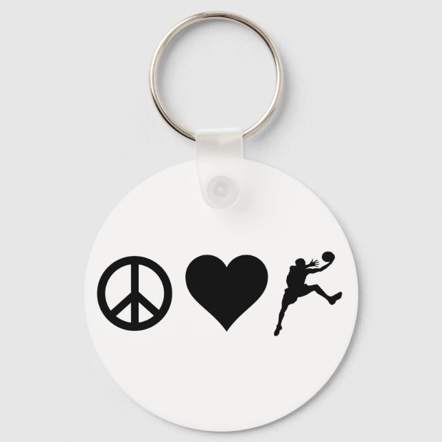 Peace Love Basketball Key Ring (Front)