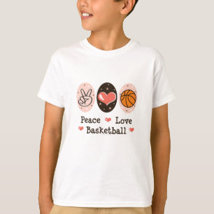 Peace Love Basketball Kids Sweatshirt T-Shirt