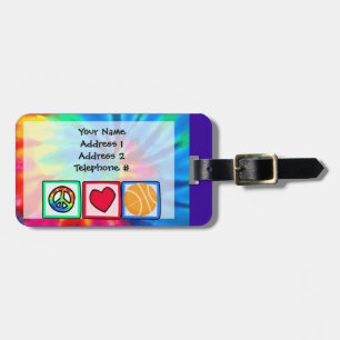 Peace, Love, Basketball Luggage Tag
