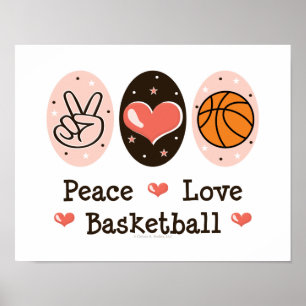 Peace Love Basketball Poster