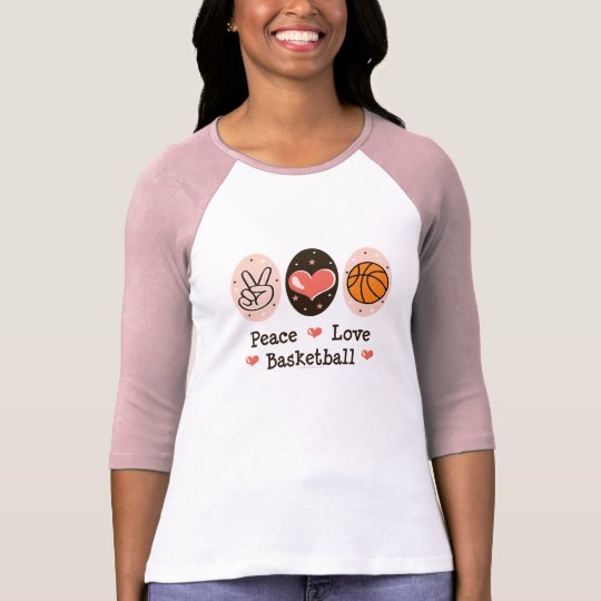 Peace Love Basketball Raglan T-shirt