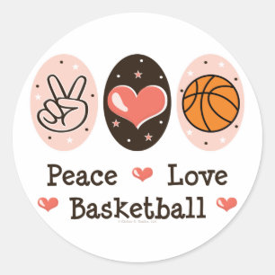 Peace Love Basketball Stickers
