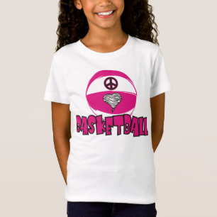 PEACE LOVE BASKETBALL ZEBRA T-Shirt
