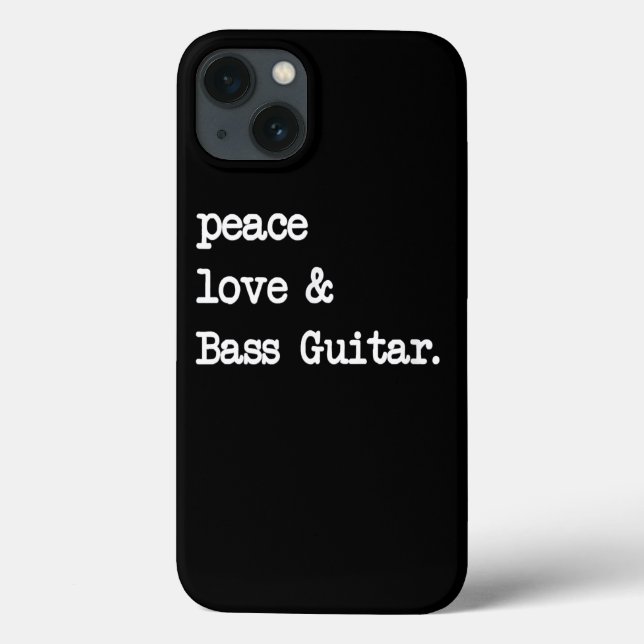 Peace Love & Bass Guitar Musician Guitaris Case-Mate iPhone Case (Back)
