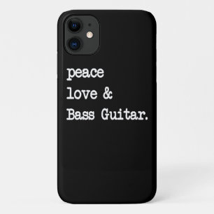 Peace Love & Bass Guitar Musician Guitaris iPhone 11 Case