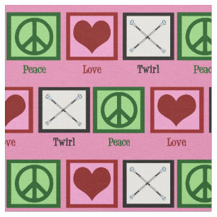 Peace Love Baton Twirling Fabric