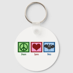 Peace Love Bats Key Ring