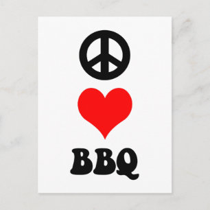 Peace Love BBQ Postcard