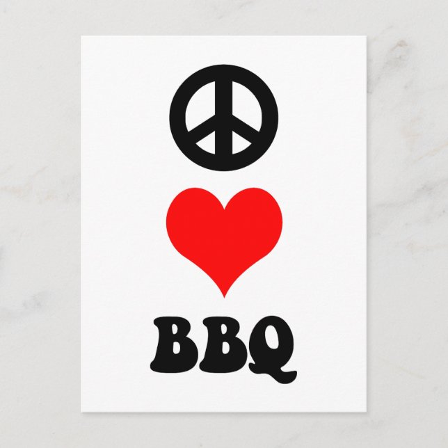 Peace Love BBQ Postcard (Front)