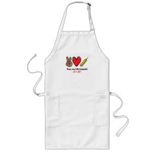 Peace Love & Be Vaccinated  Long Apron