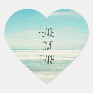 Peace Love Beach Heart Sticker