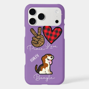 Peace Love Beagle Plaid Cute Dog Lover