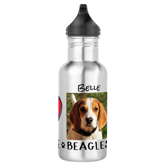 Peace Love Beagles Dog Lovers 532 Ml Water Bottle (Right)