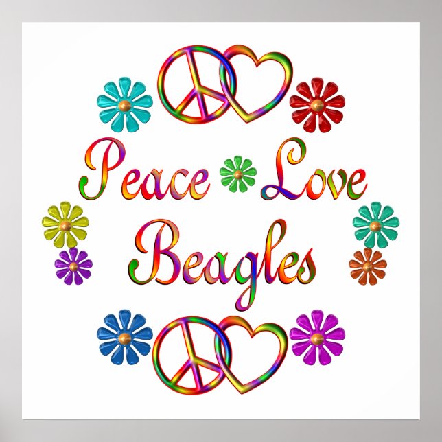 PEACE LOVE BEAGLES POSTER (Front)