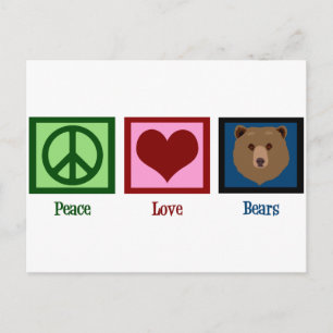 Peace Love Bears Postcard