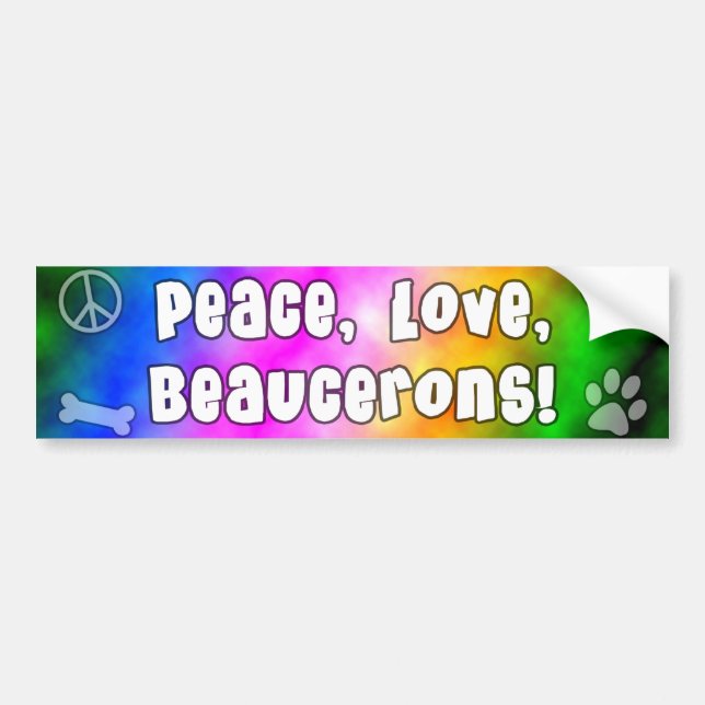 Peace Love Beaucerons Bumper Sticker (Front)