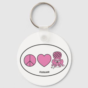 Peace, Love, Beaver Key Ring