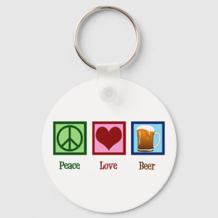 Peace Love Beer Key Ring