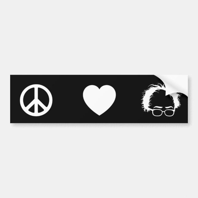 Peace Love Bernie Bumper Sticker (Front)