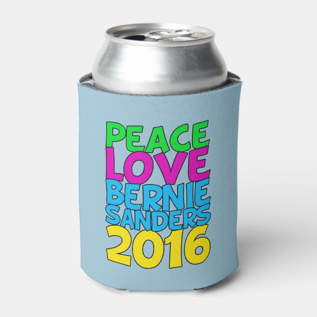 Peace Love Bernie Sanders 2016 Can Cooler (Can Front)
