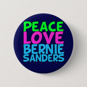 Peace Love Bernie Sanders 6 Cm Round Badge