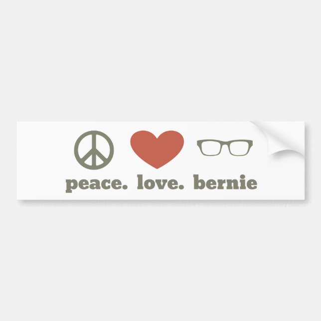 Peace Love Bernie Sanders Bumper Stickers (Front)