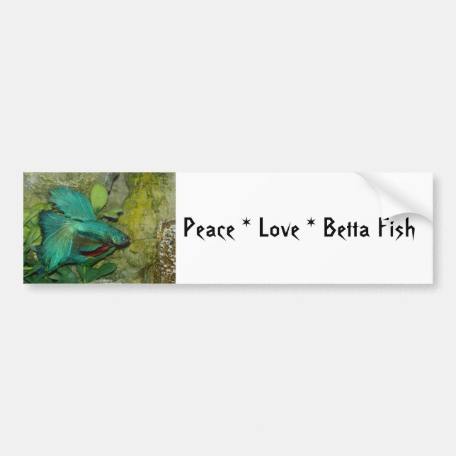 Peace Love Betta Fish Bumper Sticker (Front)