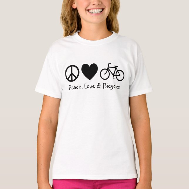 Peace, Love & Bicycles T-Shirt (Front)