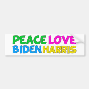 Peace Love Biden Harris 2024 Election Bumper Sticker