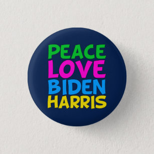 Peace Love Biden Harris 3 Cm Round Badge
