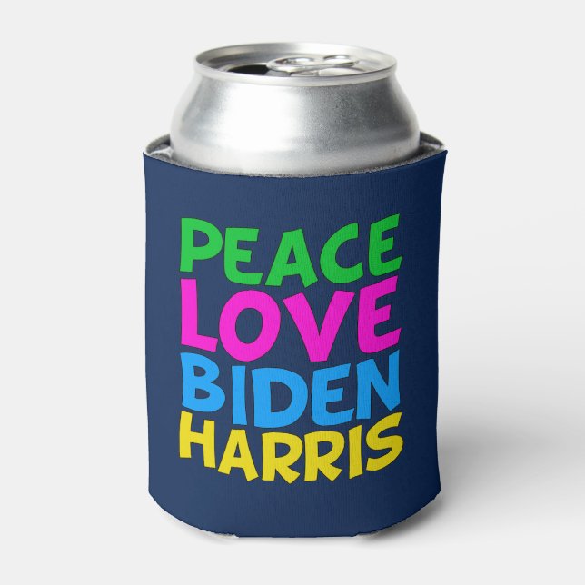 Peace Love Biden Harris Cute 2024 Election Can Cooler (Can Front)