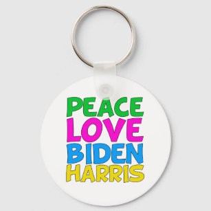 Peace Love Biden Harris Cute 2024 Election Key Ring