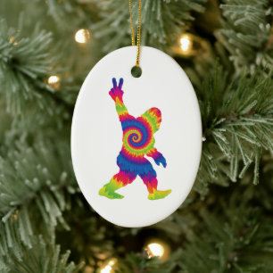 Peace Love Bigfoot - Bigfoot Lovers Ceramic Tree Decoration