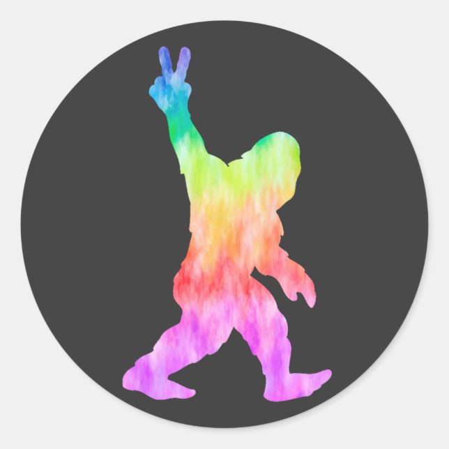 Peace Love Bigfoot   Classic Round Sticker (Front)