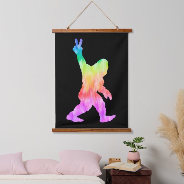 Peace Love Bigfoot         Hanging Tapestry (Bedroom)