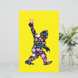 Peace Love Bigfoot Hippie Funny Bigfoot Lover