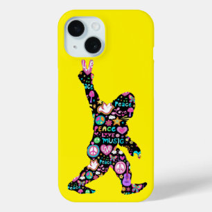 Peace Love Bigfoot Hippie Funny Bigfoot Lover      iPhone 15 Case