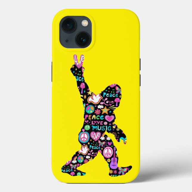 Peace Love Bigfoot Hippie Funny Bigfoot Lover      Case-Mate iPhone Case (Back)