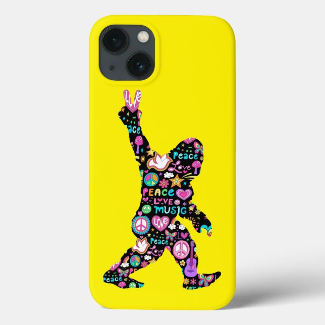 Peace Love Bigfoot Hippie Funny Bigfoot Lover      Case-Mate iPhone Case (Back)