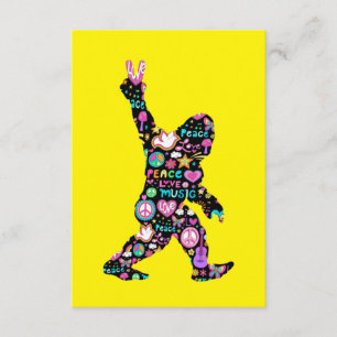 Peace Love Bigfoot Hippie Funny Bigfoot Lover    Enclosure Card