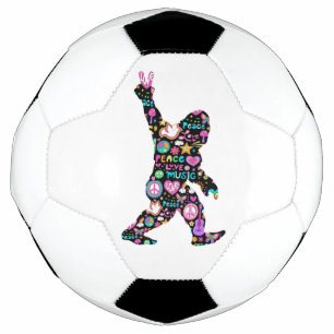 Peace Love Bigfoot Hippie Funny Bigfoot Lover Football
