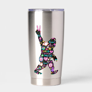 Peace Love Bigfoot Hippie Funny Bigfoot Lover Insulated Tumbler