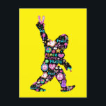 Peace Love Bigfoot Hippie Funny Bigfoot Lover Postcard<br><div class="desc">The perfect shirt for all the Sasquatch believers and urban legend fans out there who love a good conspiracy theory.</div>